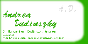andrea dudinszky business card